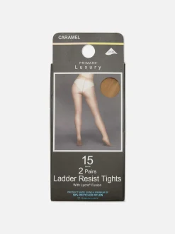 Strumpfhosen|Primark 15 Den Strumpfhosen Mit Laufmaschenschutz, 2er-Pack Karamell
