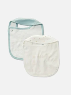 Füttern Und Abstillen|Primark „2024“ Lätzchen Aus Stoff, 2er-Pack Elfenbeinfarben