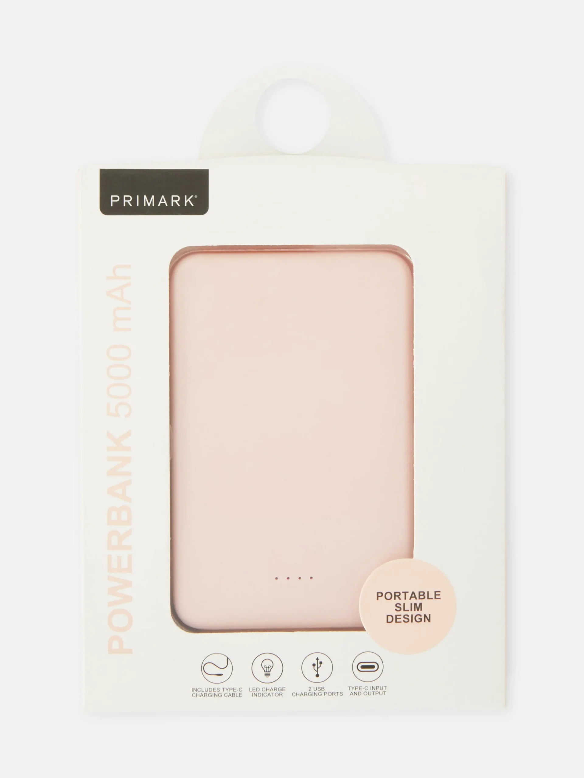 Ladegeräte|Primark 5000 MAh Schmale Powerbank Rosa