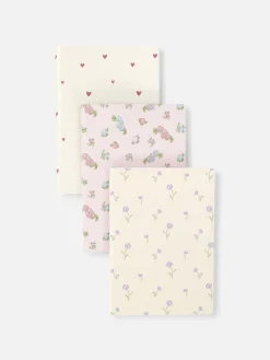 Notizbücher|Primark A5-Notizbücher Mit Blumenmuster, 3er-Pack Rosa