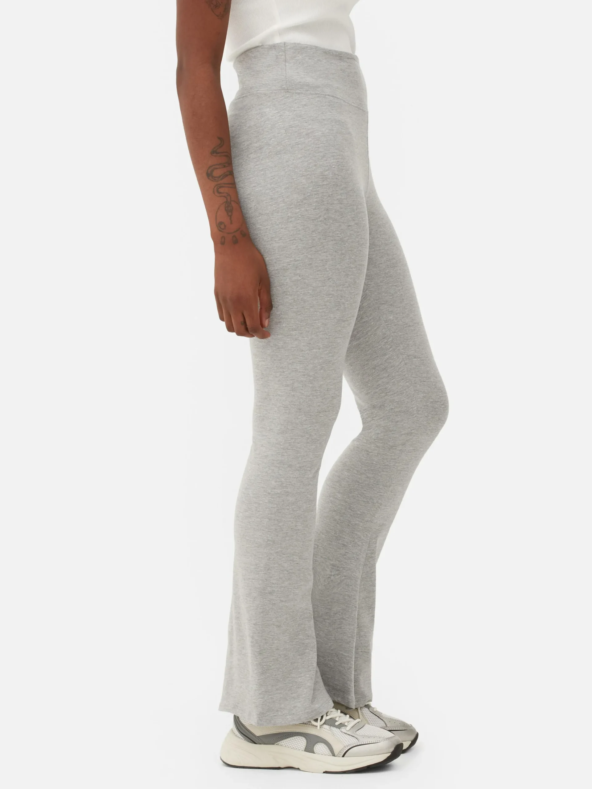 Hosen Und Leggings|Primark Ausgestellte Jerseyleggings Mit Hohem Bund Grau meliert