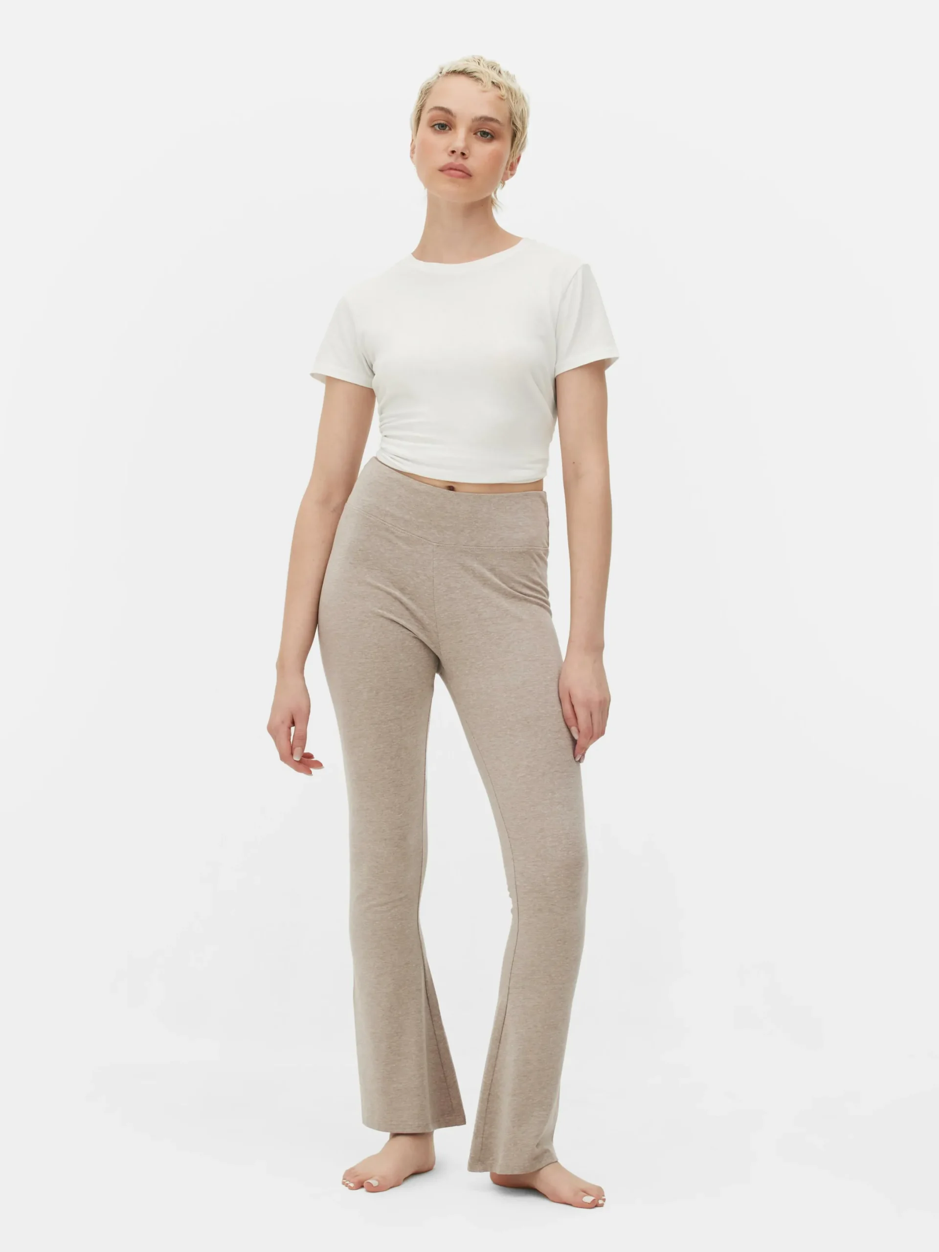 Hosen Und Leggings|Primark Ausgestellte Leggings Mit Hohem Bund Hellbeige