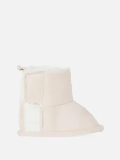 Stiefel|Primark Babystiefel Mit Kunstfellbesatz Rosa