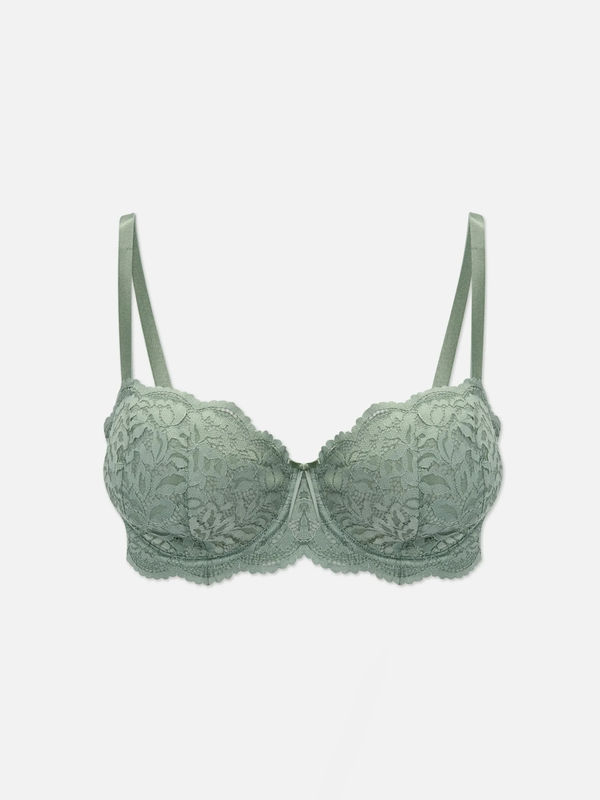Bhs|Primark Balconette-BH Aus Spitze, Körbchengröße D-G Khakifarben