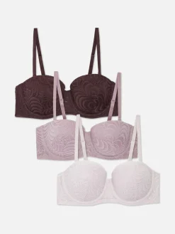 Bhs|Primark Balconette-BHs Aus Spitze, A-D, 3er-Pack Blau