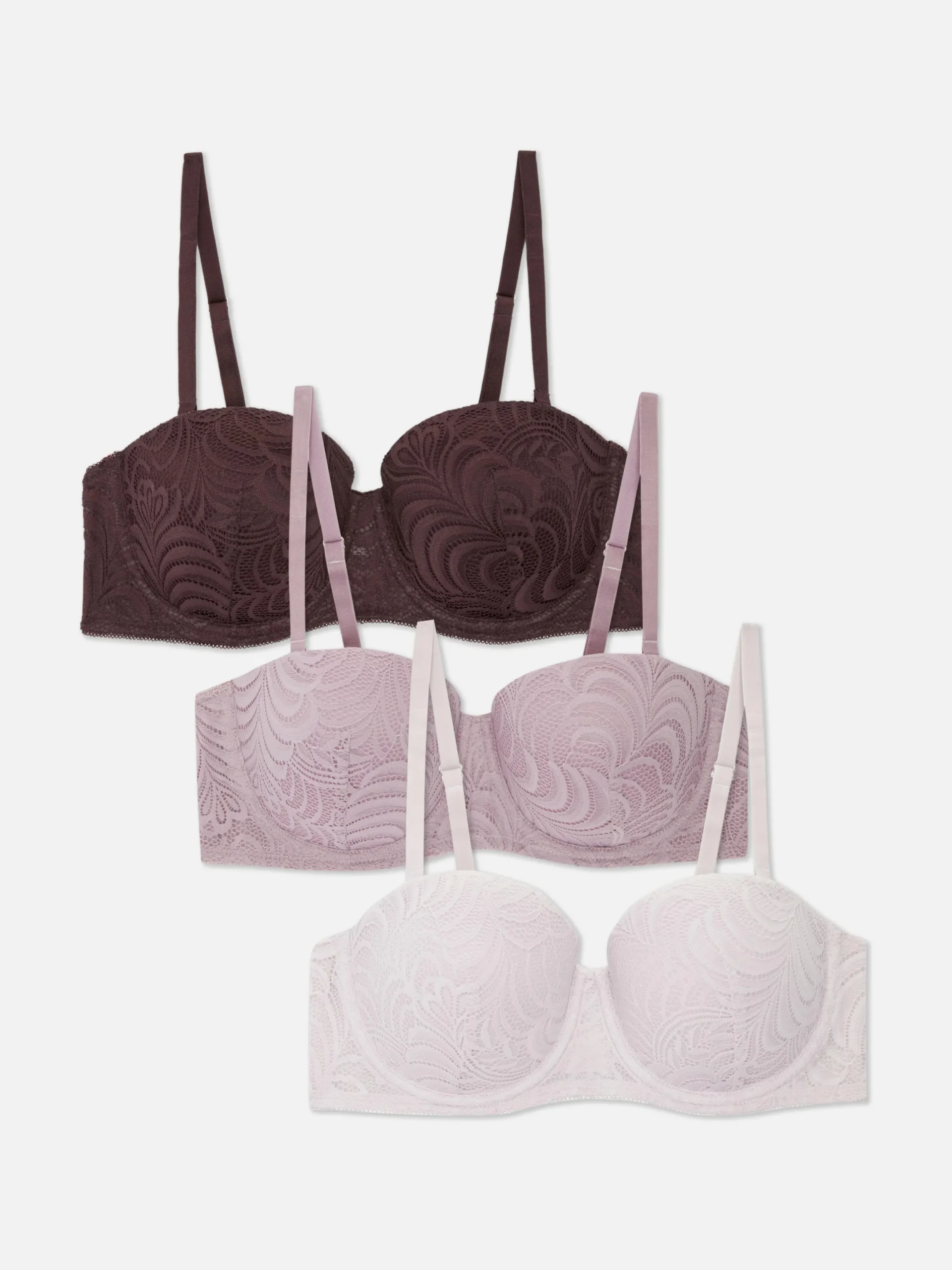 Bhs|Primark Balconette-BHs Aus Spitze, A-D, 3er-Pack Blau