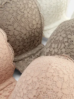 Bhs|Primark Balconette-BHs Aus Spitze, 3er-Pack Zinngrau