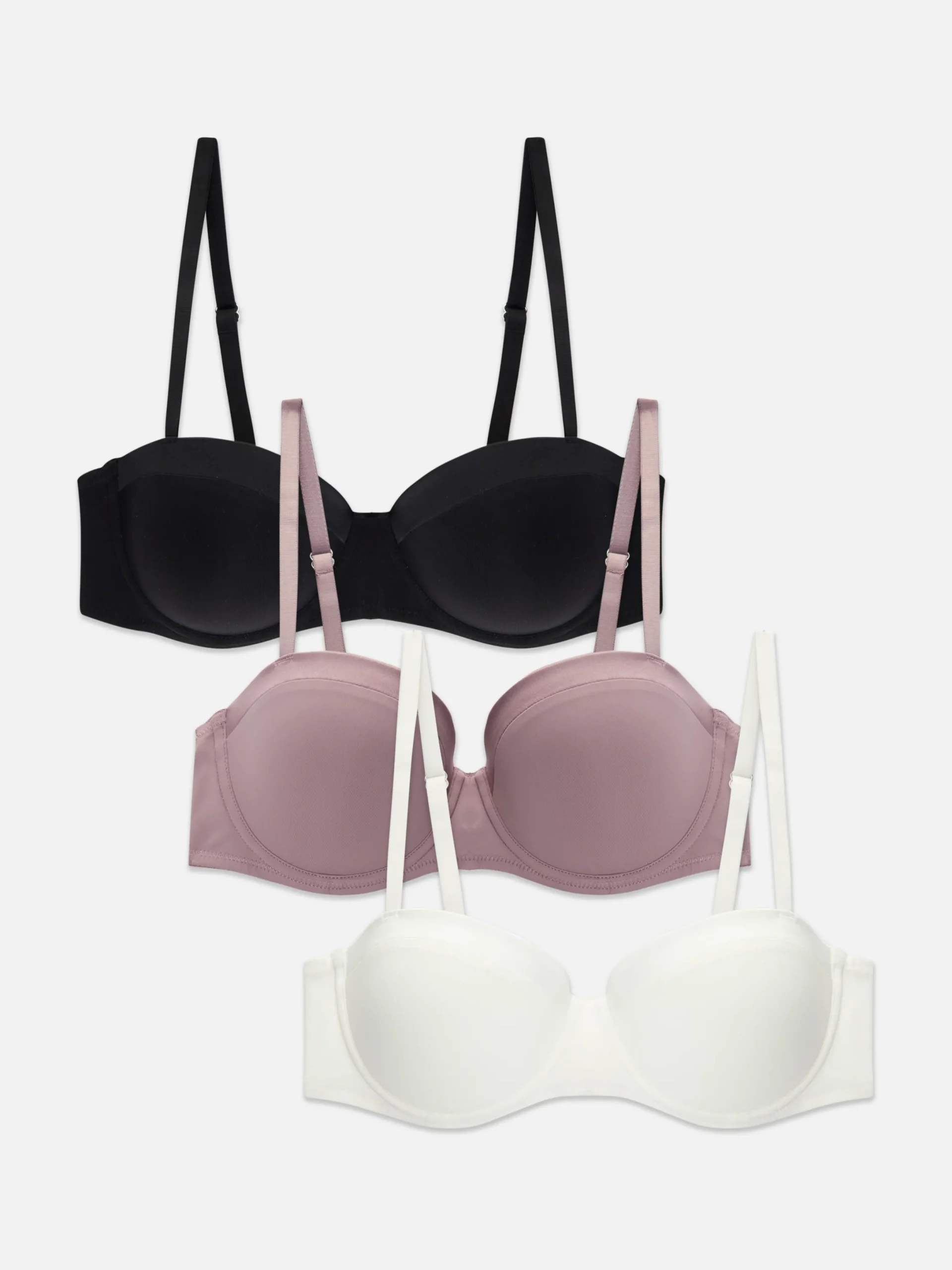 Bhs|Primark Balconette-BHs Mit Satinbesatz, 3er-Pack Schwarz