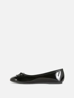 Flache Schuhe|Primark Ballerinas In Lackoptik Schwarz