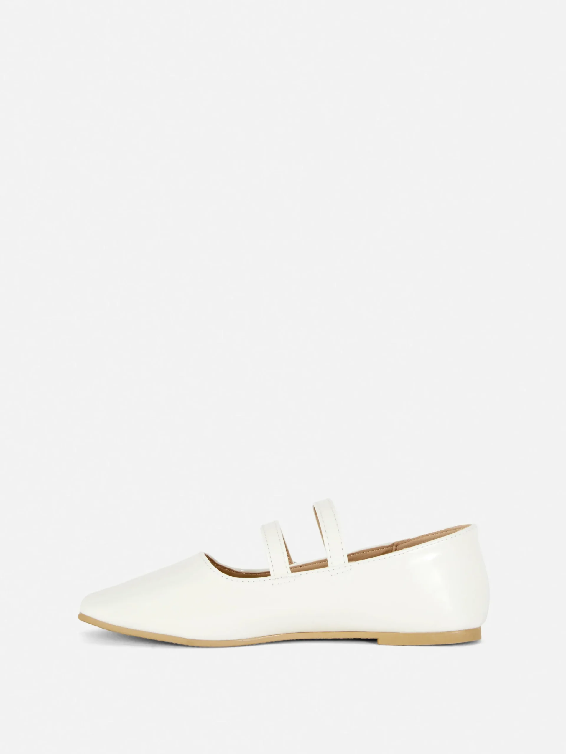 Flache Schuhe|Primark Ballerinas Mit Doppelriemchen Ecrufarben