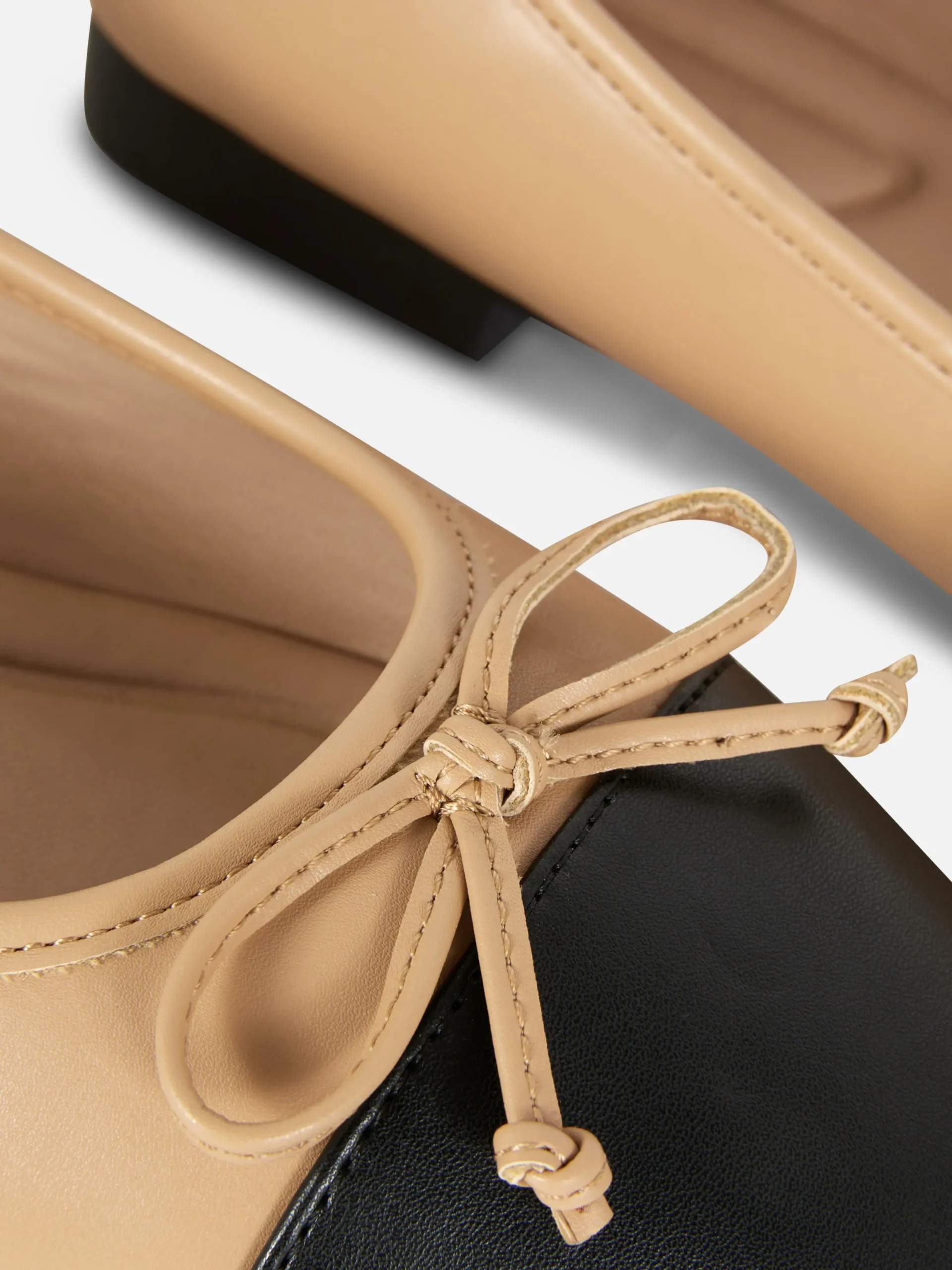 Flache Schuhe|Primark Ballerinas Mit Kontrastierender Zehenkappe Kamelbraun