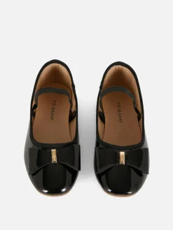 Flache Schuhe|Primark Ballerinas Mit Schleife In Lackoptik Schwarz