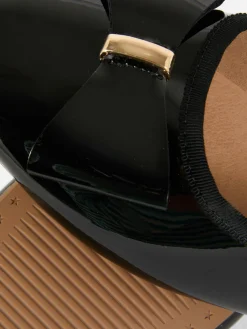 Flache Schuhe|Primark Ballerinas Mit Schleife In Lackoptik Schwarz