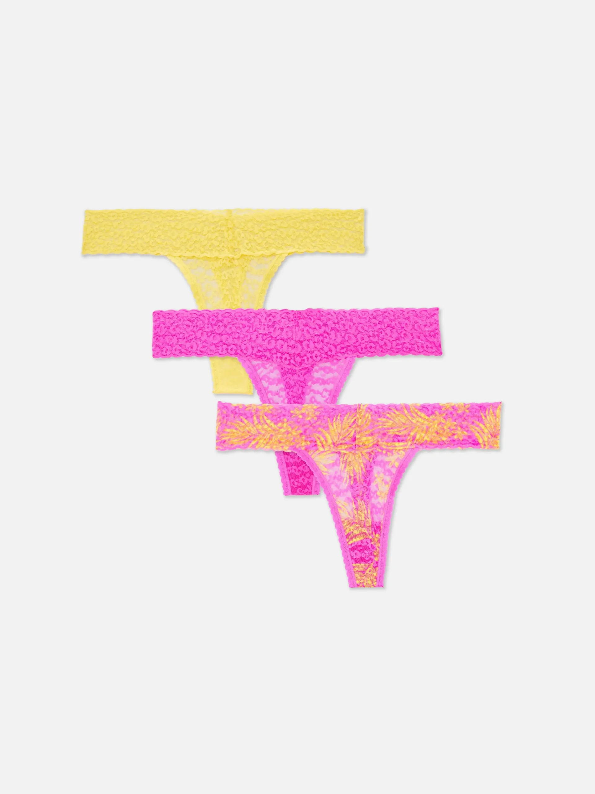Slips|Primark Bandeau-Tangas Aus Spitze, 3er-Pack Pink