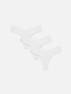 Slips|Primark Bandeau-Tangas Aus Spitze, 3er-Pack Weiß