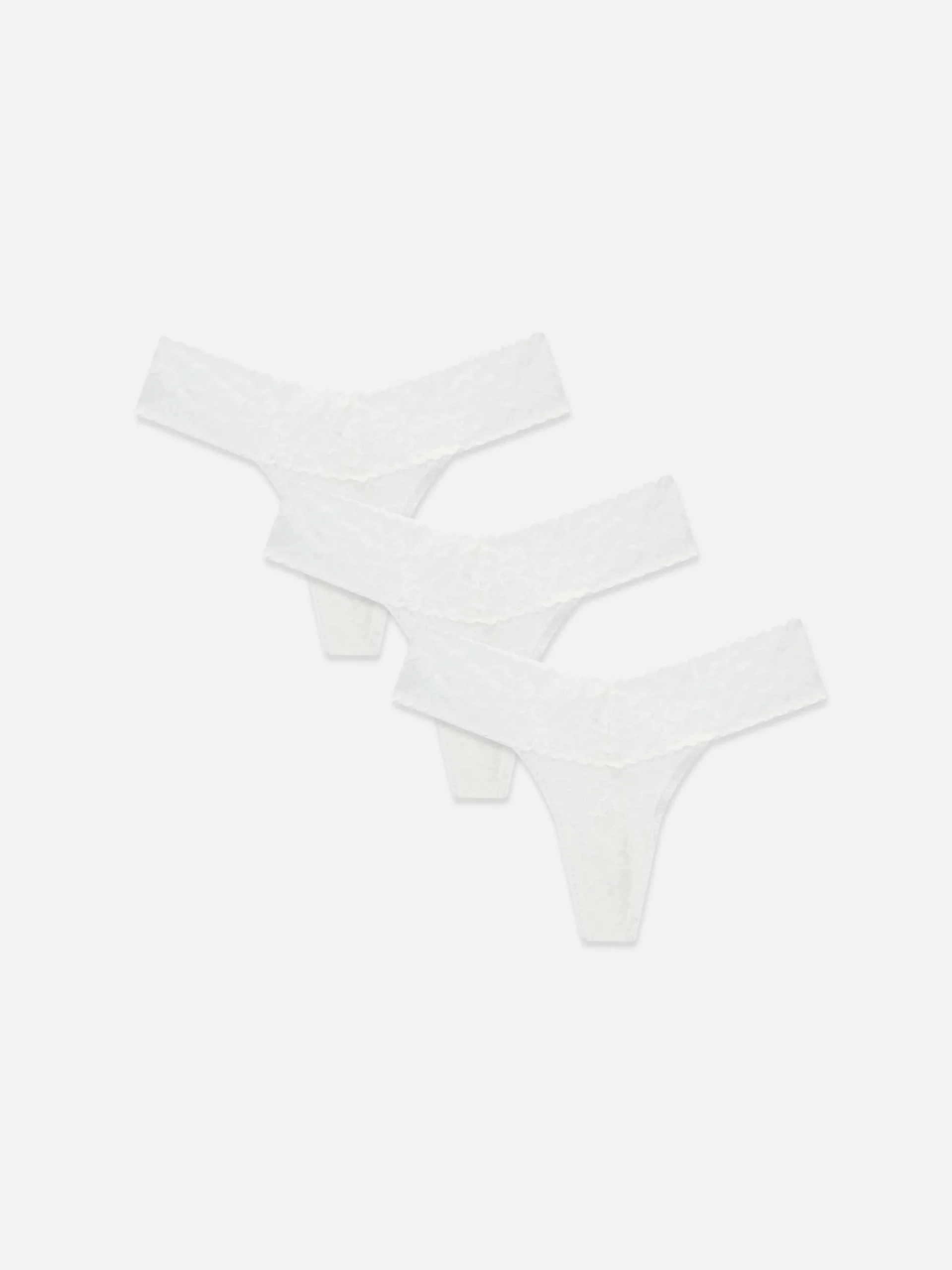 Slips|Primark Bandeau-Tangas Aus Spitze, 3er-Pack Weiß