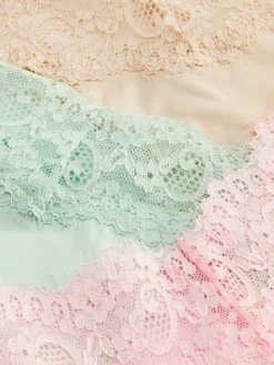 Slips|Primark Bandeau-Tangas Aus Spitze, 3er-Pack Hellrosa