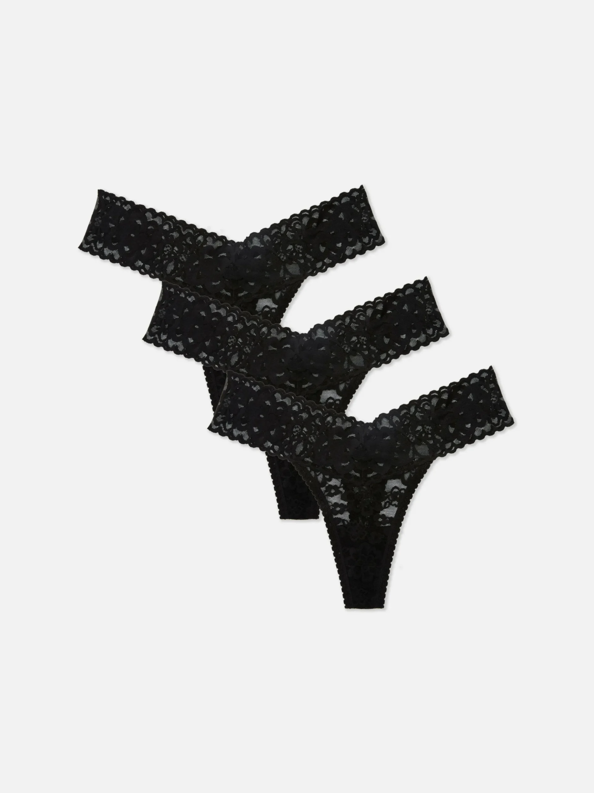 Slips|Primark Bandeau-Tangas Mit Spitze, 3er-Pack Schwarz