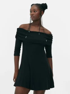 Kleider|Primark Bardot-Minikleid Schwarz