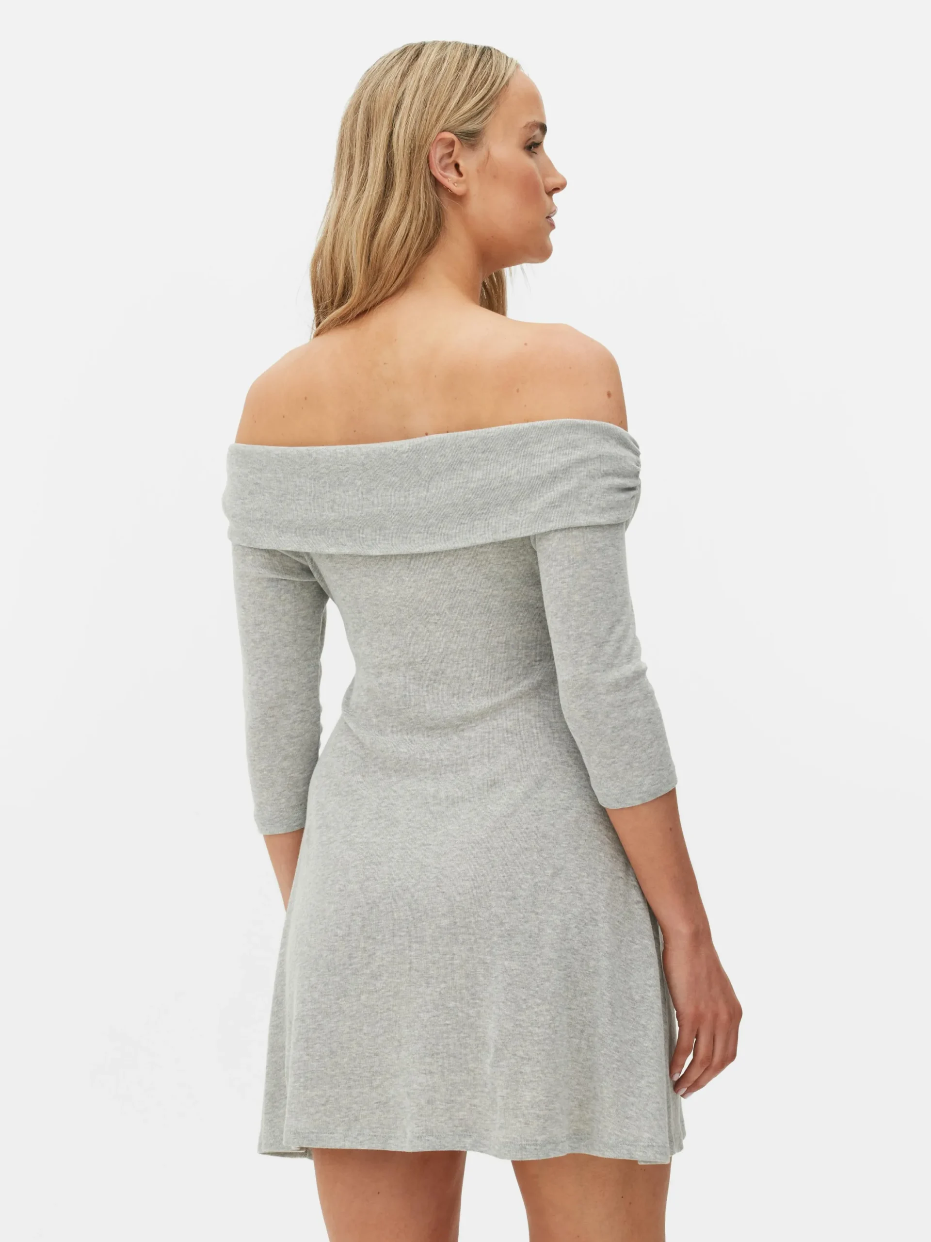 Kleider|Primark Bardot-Minikleid Grau