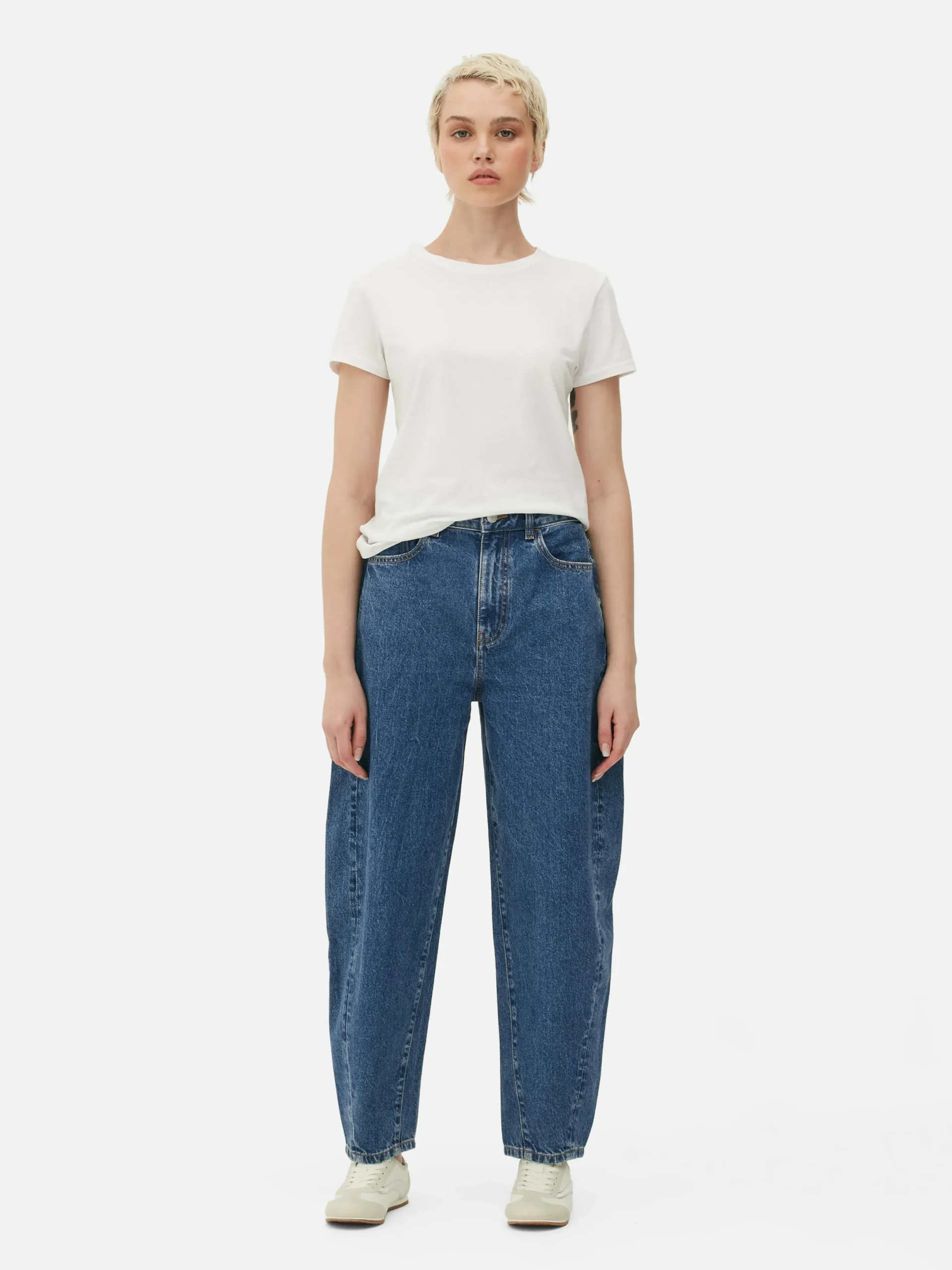 Denim|Jeans|Primark Barrel-Denim-Jeans Mittelblau