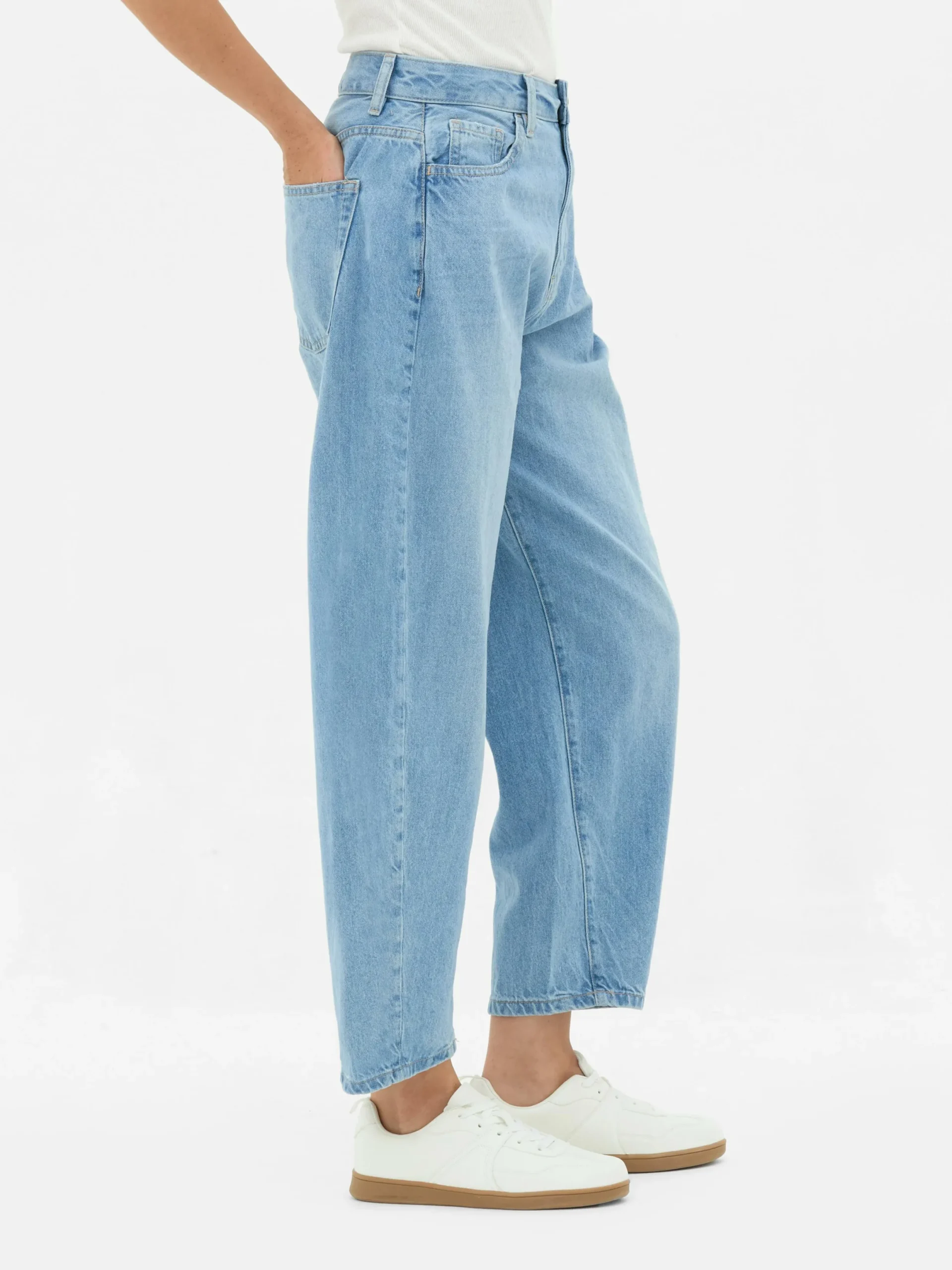 Denim|Jeans|Primark Barrel-Denim-Jeans Hellblau