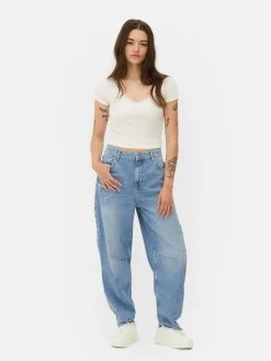 Jeans|Primark Barrel-Jeans Hellblau