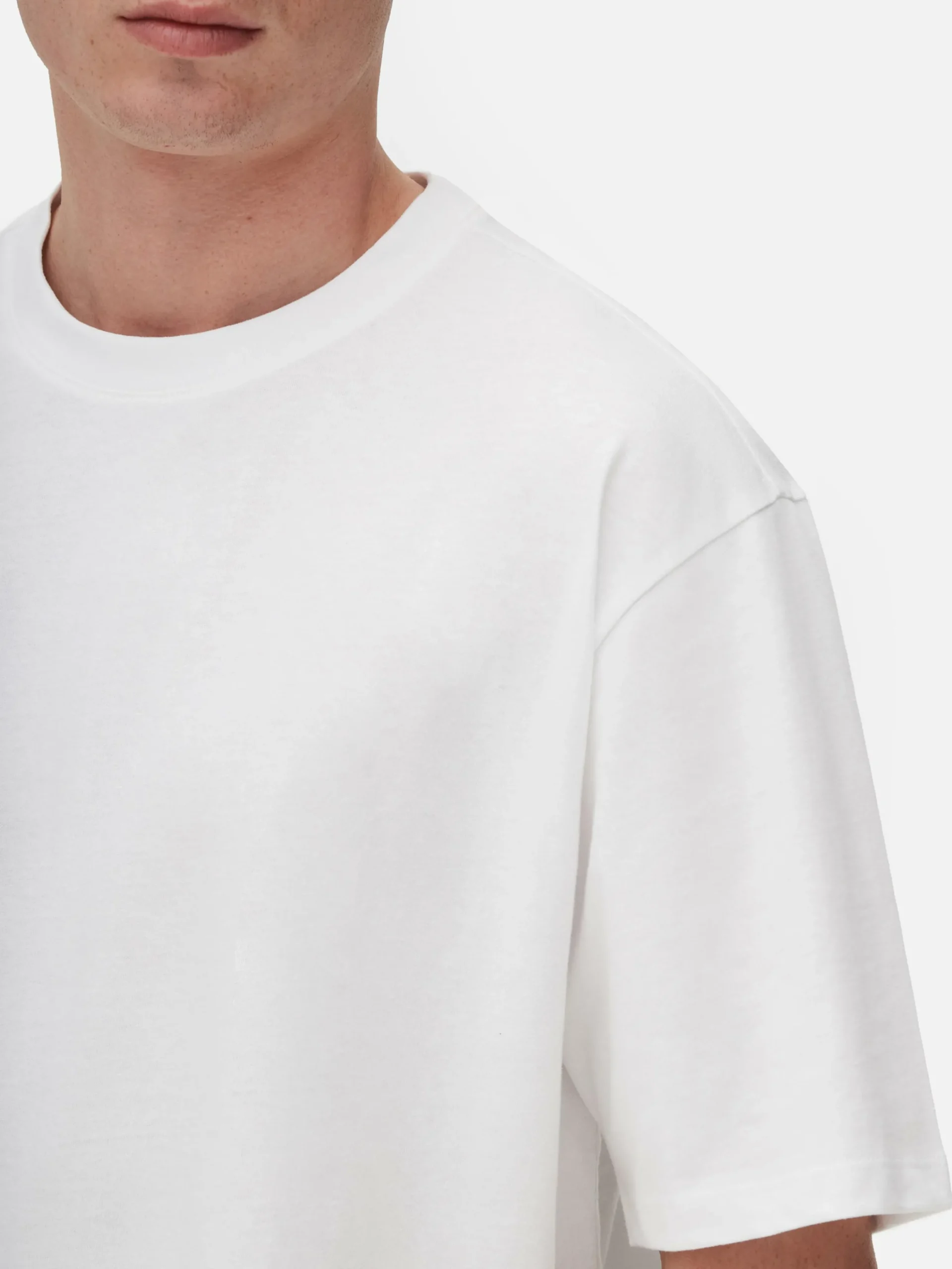 Tops Und T-Shirts|Primark Baumwoll-T-Shirt In Lässiger Passform Weiß