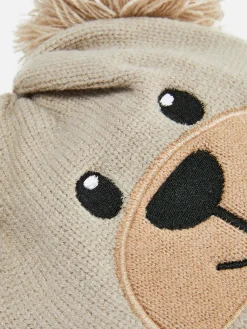 Mützen Und Handschuhe|Primark Beanie Im Bärendesign Mit Bommeln Braun