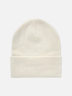 Mützen, Handschuhe Und Schals|Primark Beanie Mit Breitem Umschlag Ecrufarben