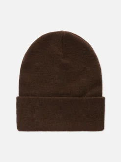 Mützen, Handschuhe Und Schals|Primark Beanie Mit Breitem Umschlag Schokoladenbraun