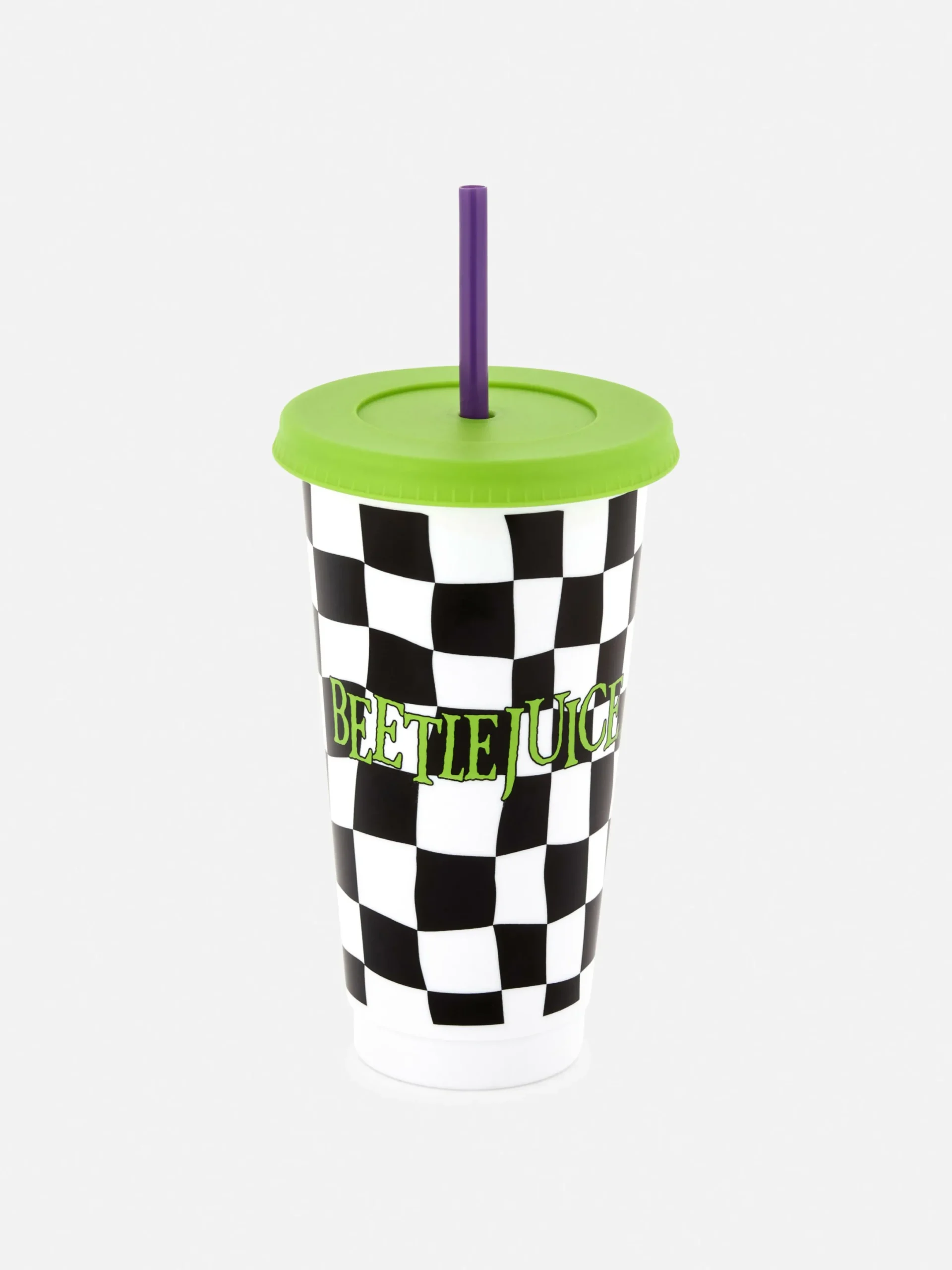 Halloween-Deko Und Süßigkeiten|Beetlejuice|Primark „Beetlejuice“ Becher Mit Trinkhalm Schwarz