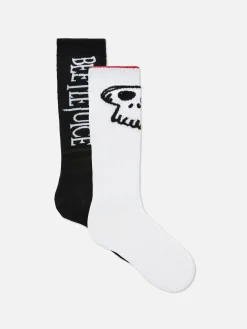 Beetlejuice|Halloween Alle|Primark „Beetlejuice“ Crew-Socken, 2er-Pack Violett