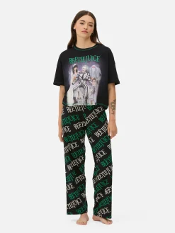 Beetlejuice|Halloween Alle|Primark „Beetlejuice“ Schlafanzug Mit Logo Schwarz
