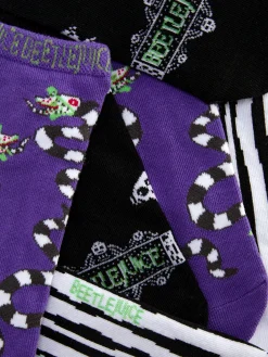 Beetlejuice|Halloween Alle|Primark „Beetlejuice“ Sneakersocken, 3er-Pack Violett