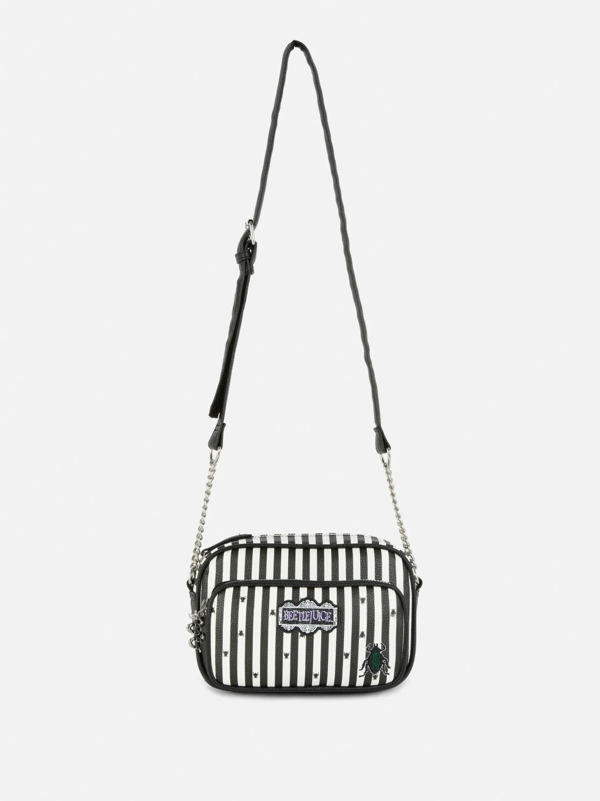 Beetlejuice|Halloween-Accessoires|Primark „Beetlejuice“ Umhängetasche Schwarz/Weiß
