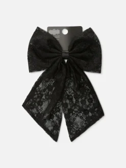 Halloween-Accessoires|Gothic-Kleidung|Primark „Beetlejuice X Colleen Atwood“ Haarspange Mit Schleife Schwarz
