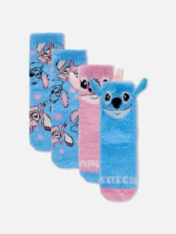 Socken Und Strumpfhosen|Primark Bequeme „Disney Stitch & Engel“ Socken, 2er-Pack Blau