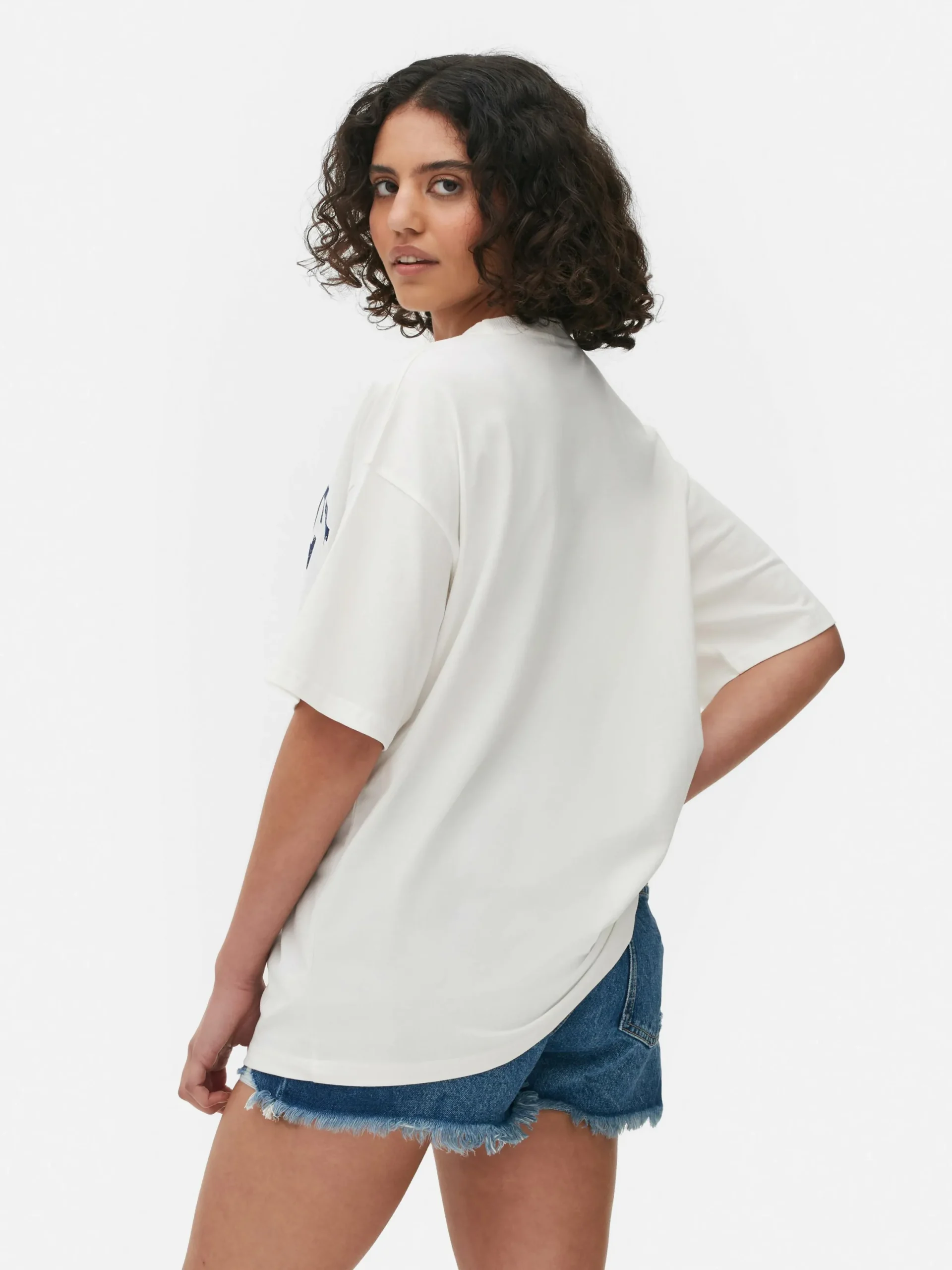 Tops Und T-Shirts|Primark „Berkeley“ T-Shirt Im Oversized-Look Elfenbeinfarben