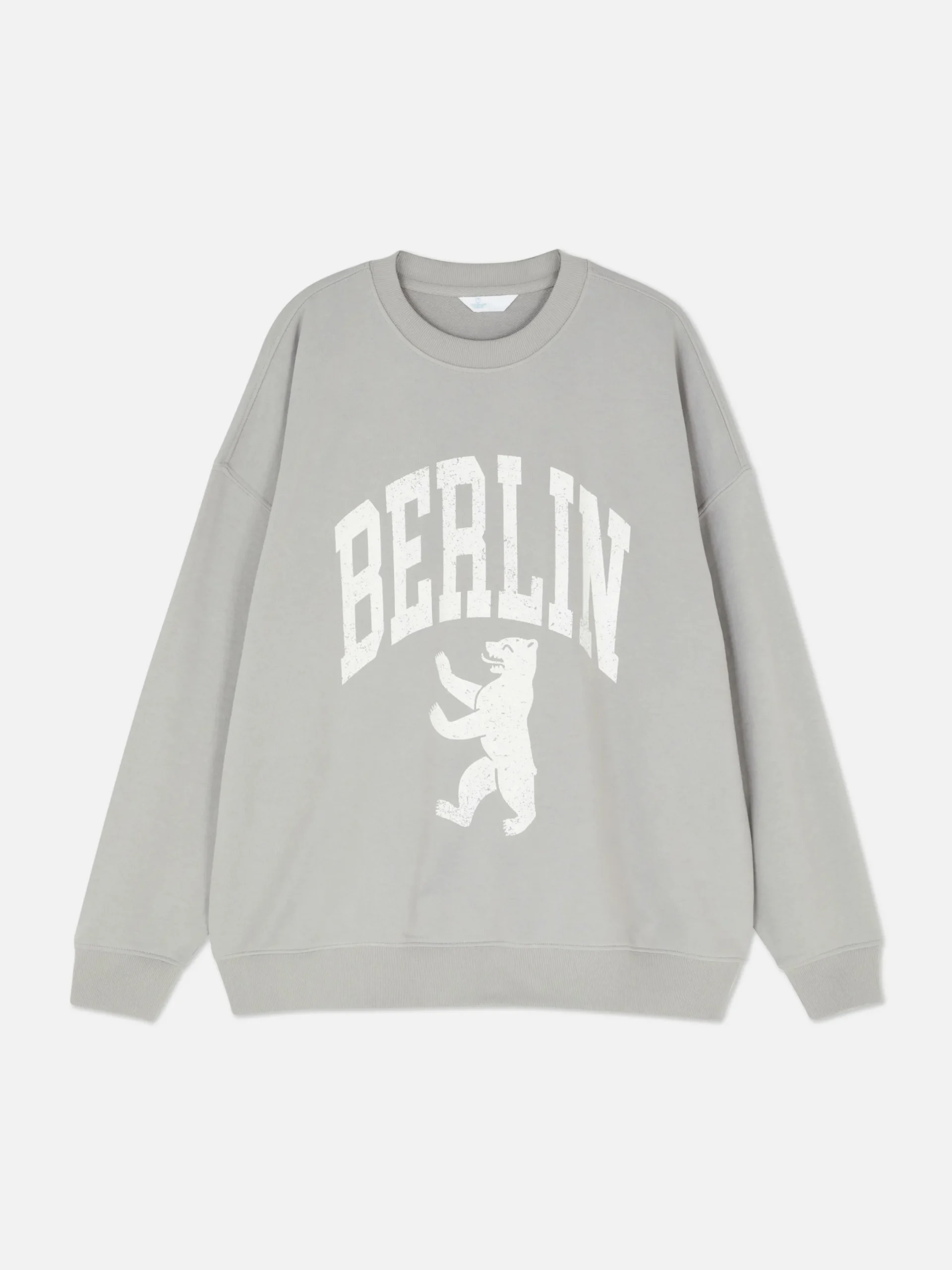 Hoodies Und Sweatshirts|Primark „Berlin“ Sweatshirt Im Oversized-Look Grau