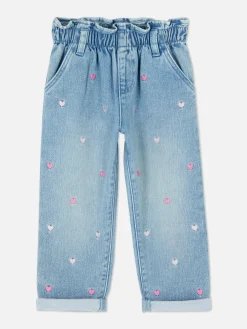 Hosen Und Leggings|Primark Bestickte Denim-Jeans Mit Herzmotiv Mittelblau