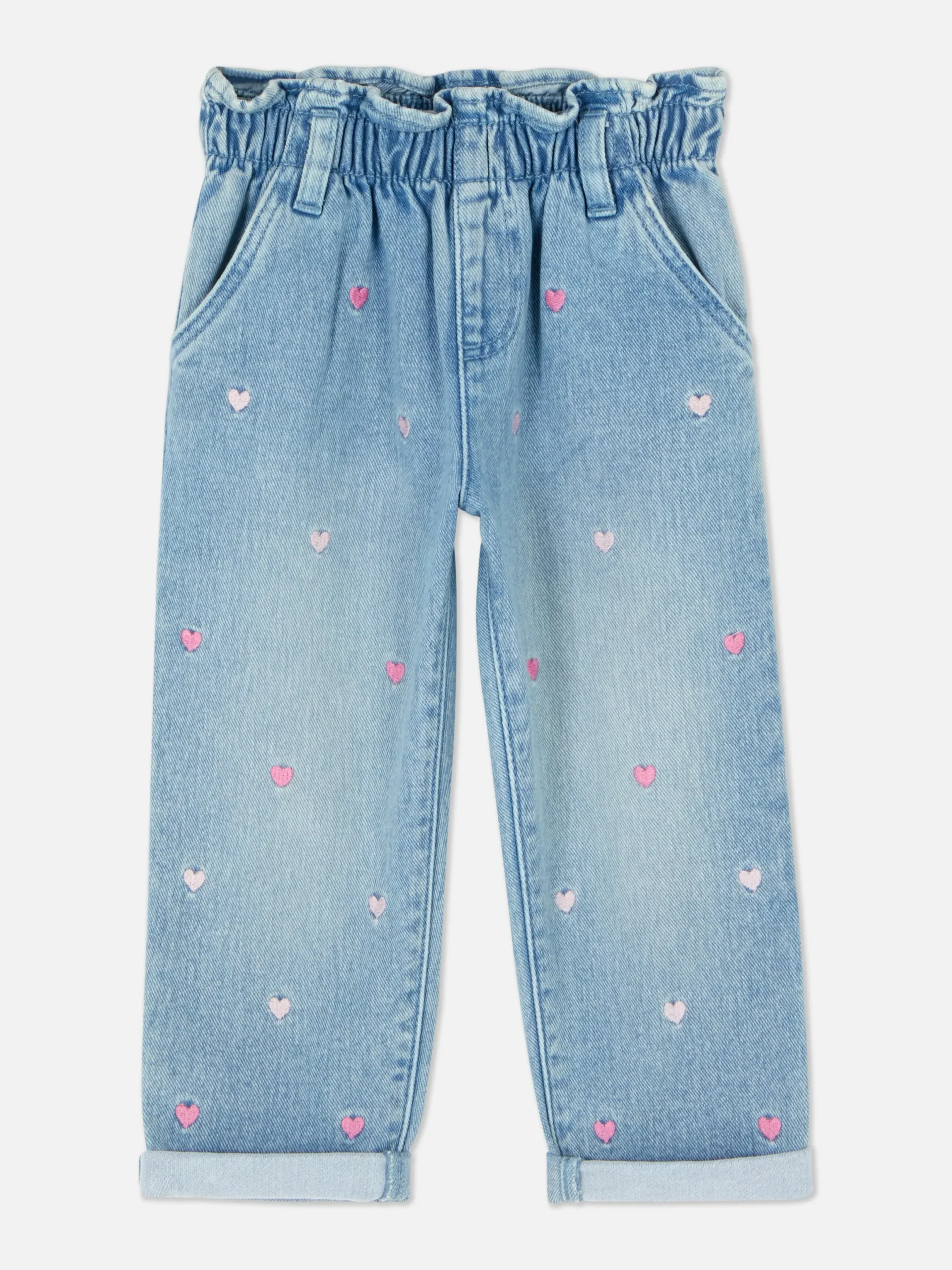 Hosen Und Leggings|Primark Bestickte Denim-Jeans Mit Herzmotiv Mittelblau