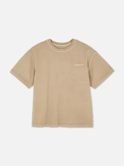 Tops Und T-Shirts|Primark Besticktes, Kurzärmeliges T-Shirt (Teeny Boys) Steinfarben