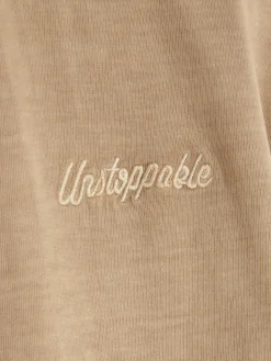 Tops Und T-Shirts|Primark Besticktes, Kurzärmeliges T-Shirt (Teeny Boys) Steinfarben