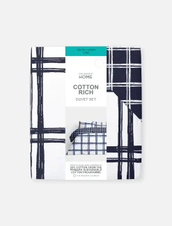 Bettwäsche Und Sets|Primark Bettwäsche Mit Fensterkaromuster, Kingsize Marineblau