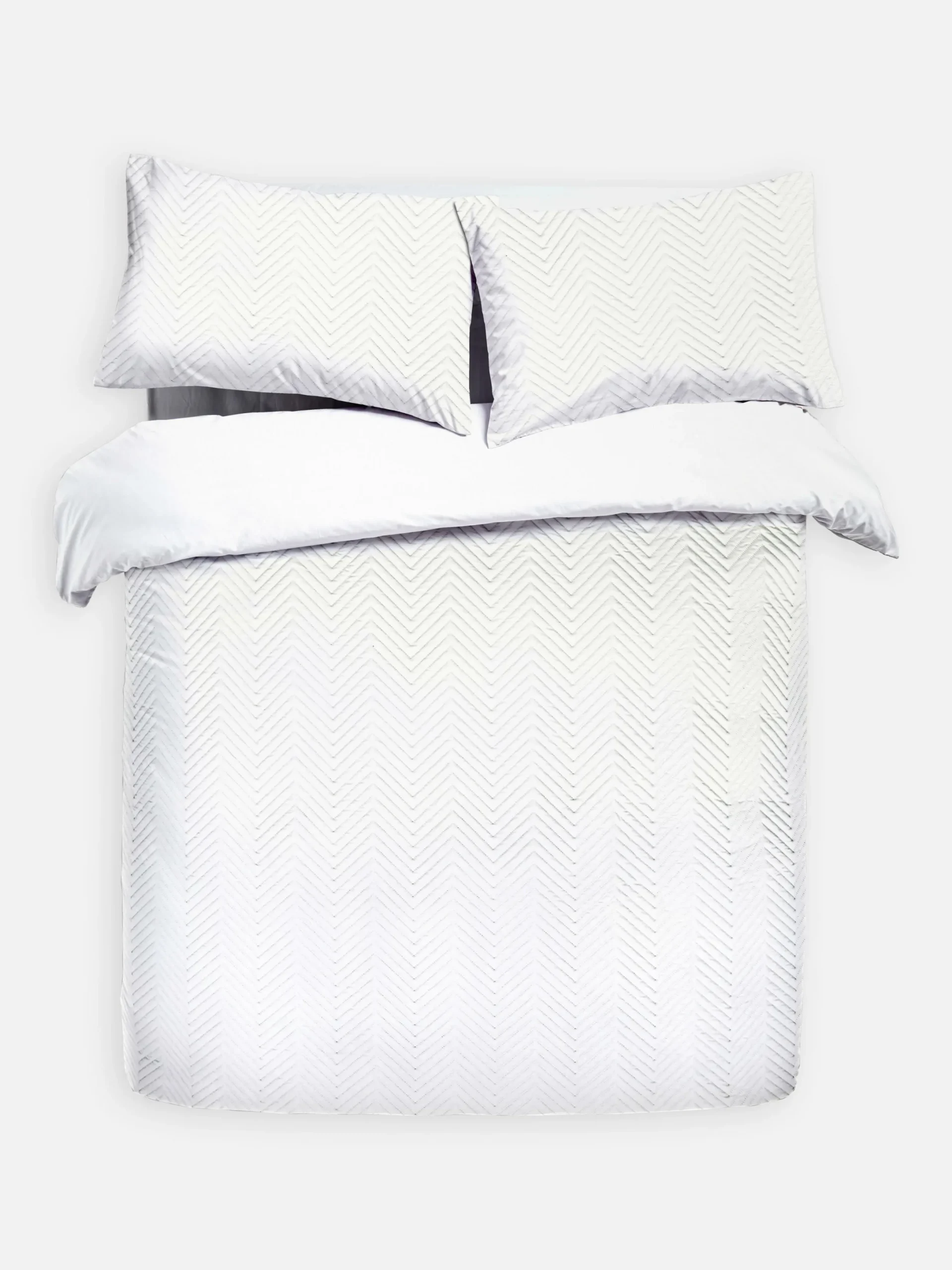 Bettwäsche Und Sets|Primark Bettwäscheset Mit Chevron-Muster, Super-Kingsize Weiß