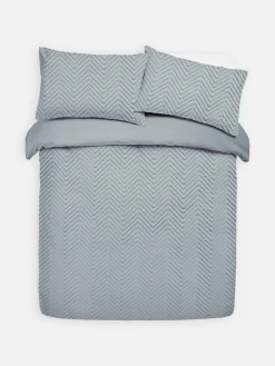 Bettwäsche Und Sets|Primark Bettwäscheset Mit Chevron-Muster, Kingsize Anthrazitfarben