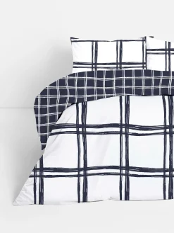 Bettwäsche Und Sets|Primark Bettwäscheset Mit Fensterkaros Für Doppelbetten Marineblau