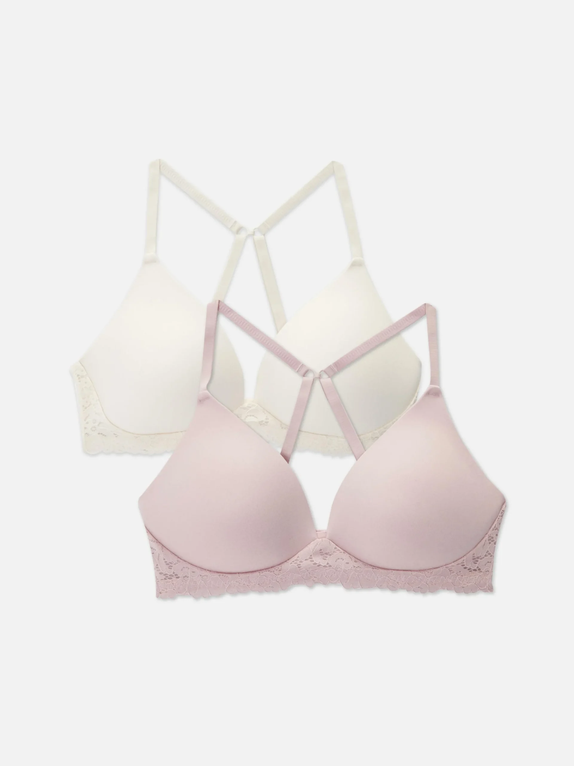 Bhs|Primark Bügellose Lounge-BHs Mit Spitzenbesatz, 2er-Pack Rosa