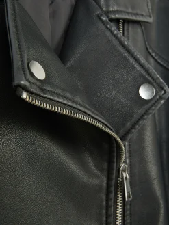 Jacken Und Mäntel|Primark Bikerjacke Aus Kunstleder Im Used-Look Grau